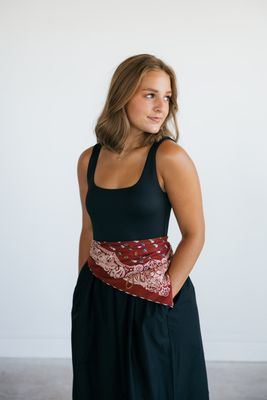Square Neck A-Line Midi Dress
