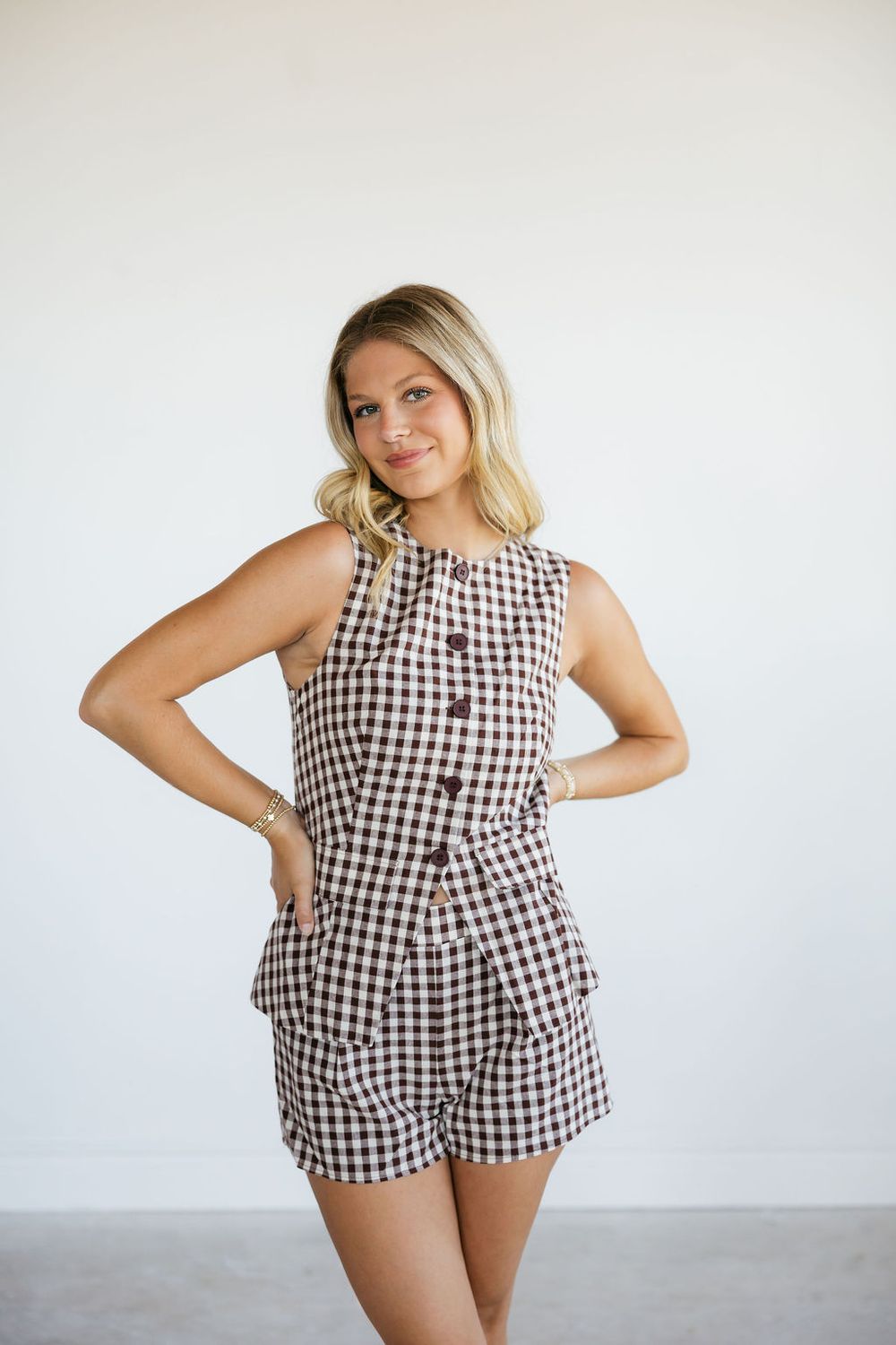 Gingham Mini Shorts