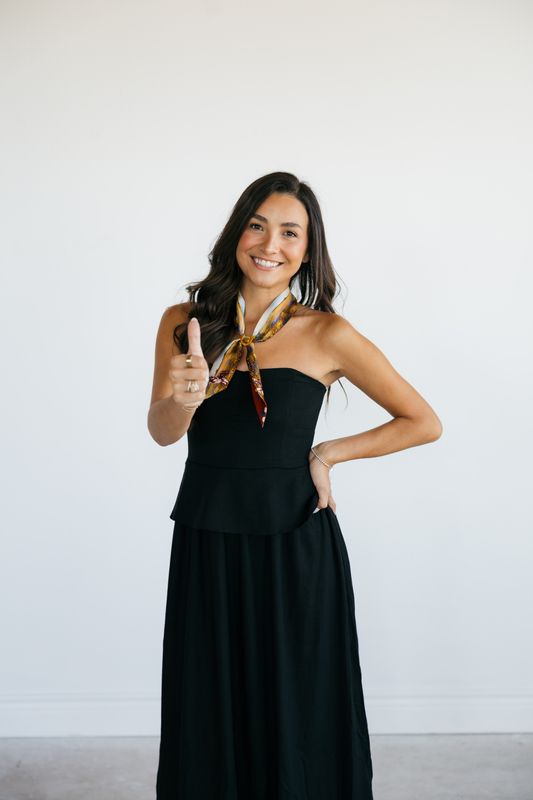 Tube Top Drop Waist Midi Dress