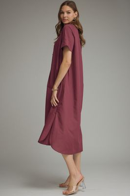 Collared Gold Button Midi