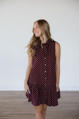 Polka Dot Sleeveless Mini Dress