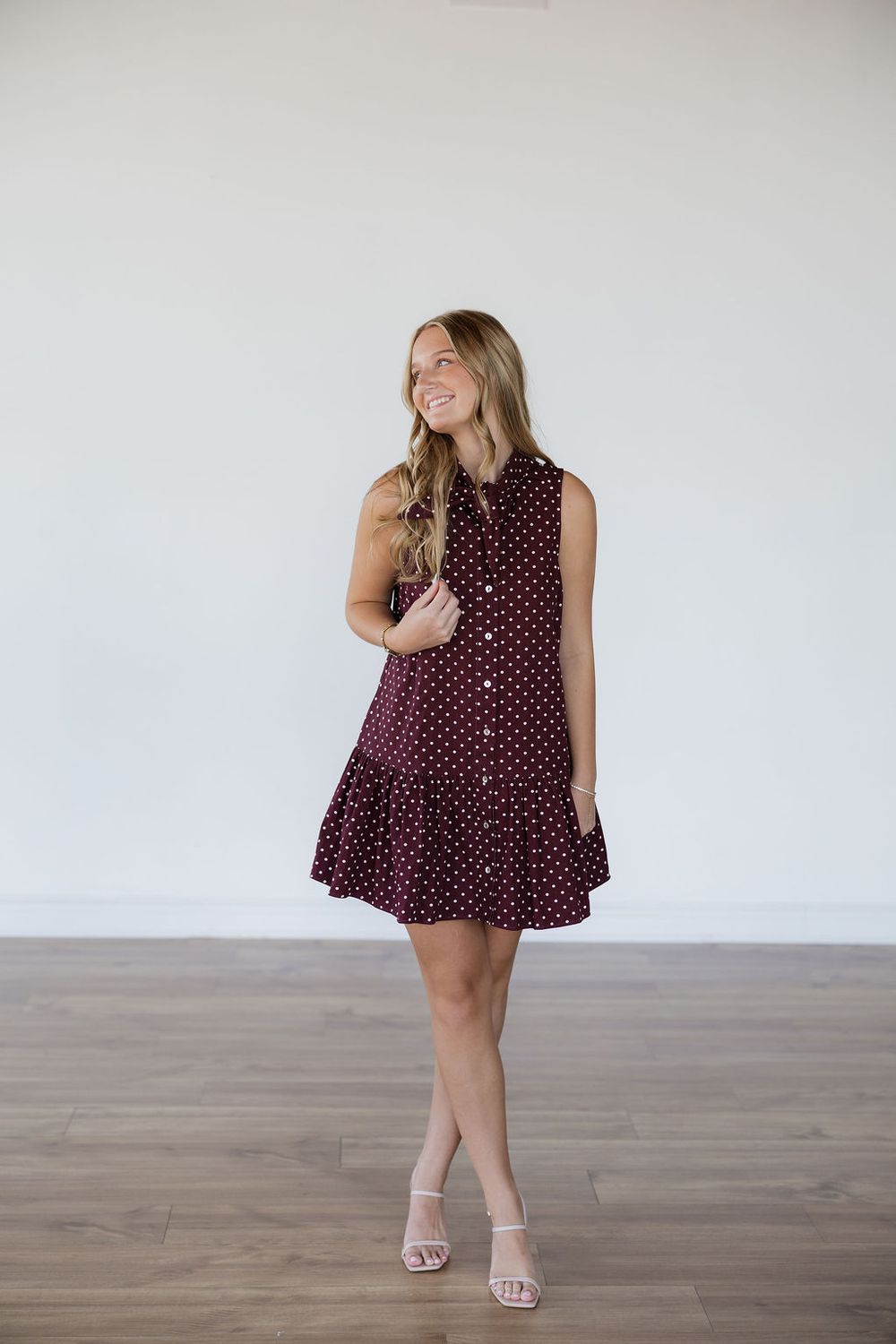 Polka Dot Sleeveless Mini Dress
