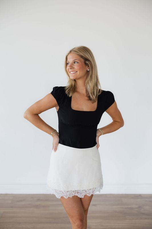Cap Sleeve Square Neck Tie Back Top