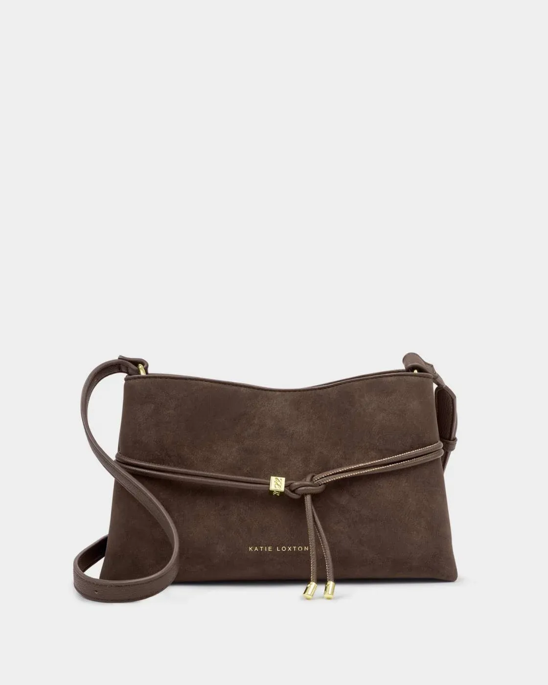 Lori Crossbody Bag, Color: - Chocolate Suede