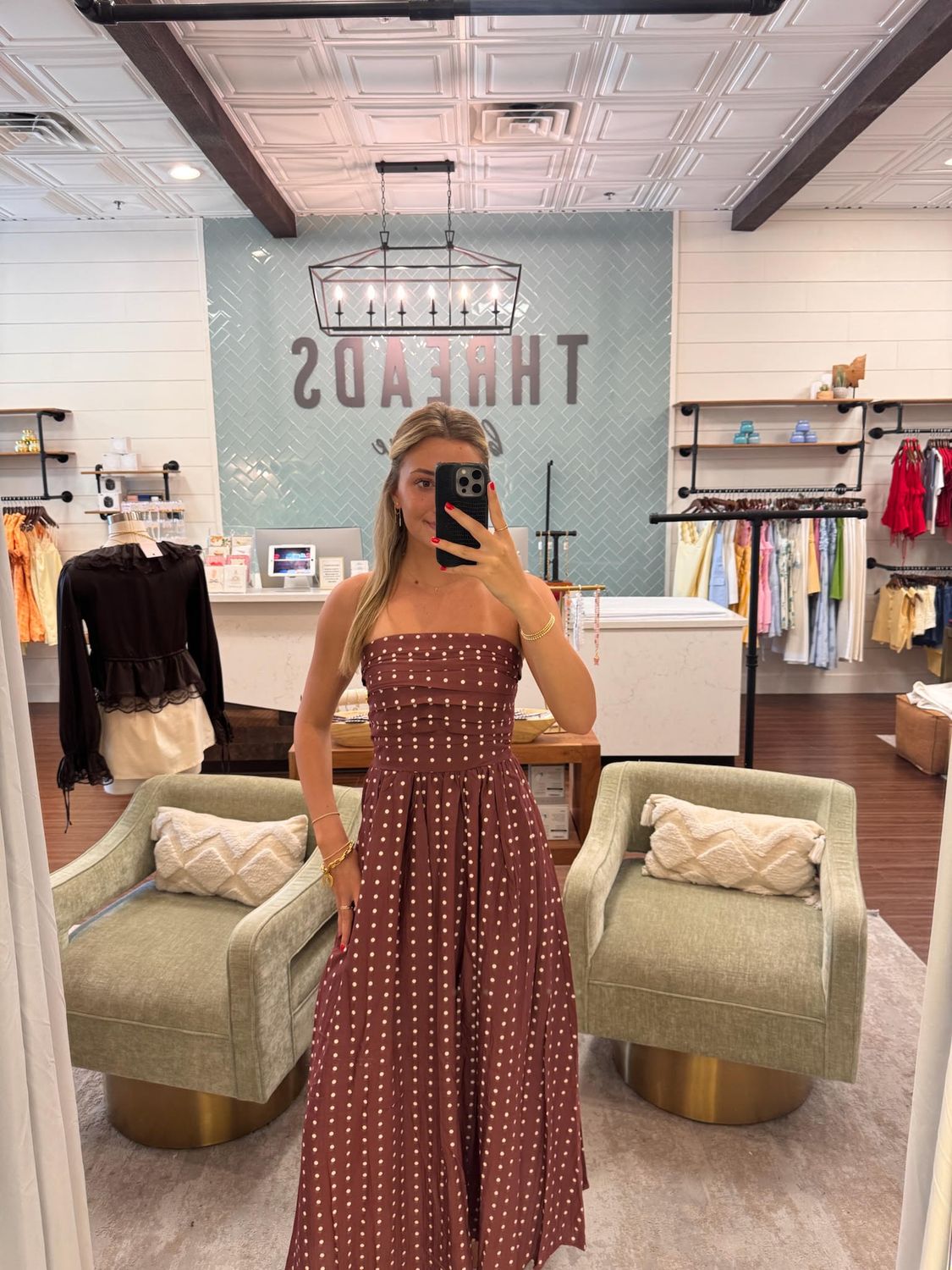 Polka Dot Strapless Maxi