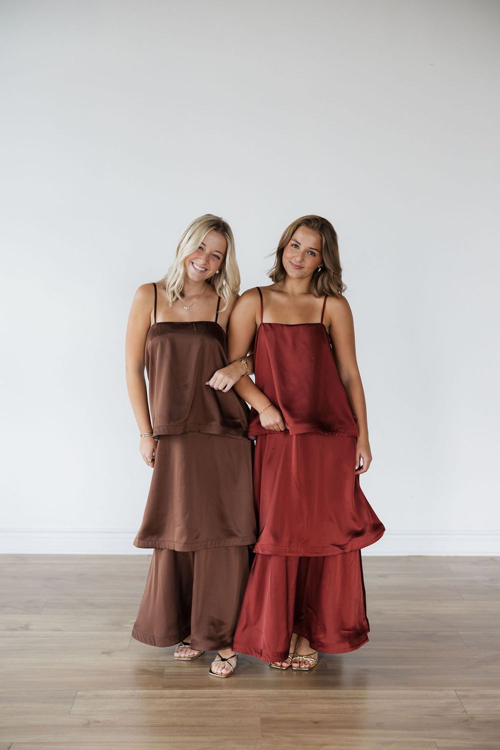 Thin Strap Tiered Structured Maxi Dress