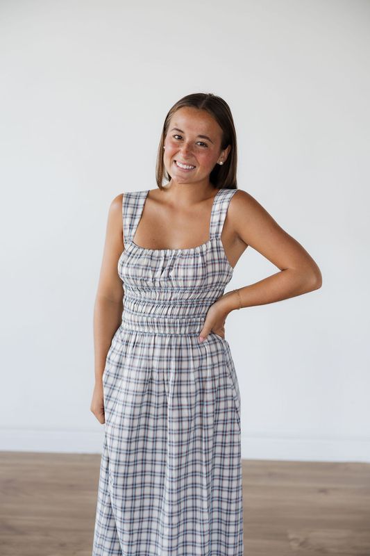 Sleeveless Plaid Maxi Dress