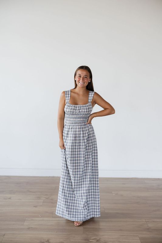 Sleeveless Plaid Maxi Dress