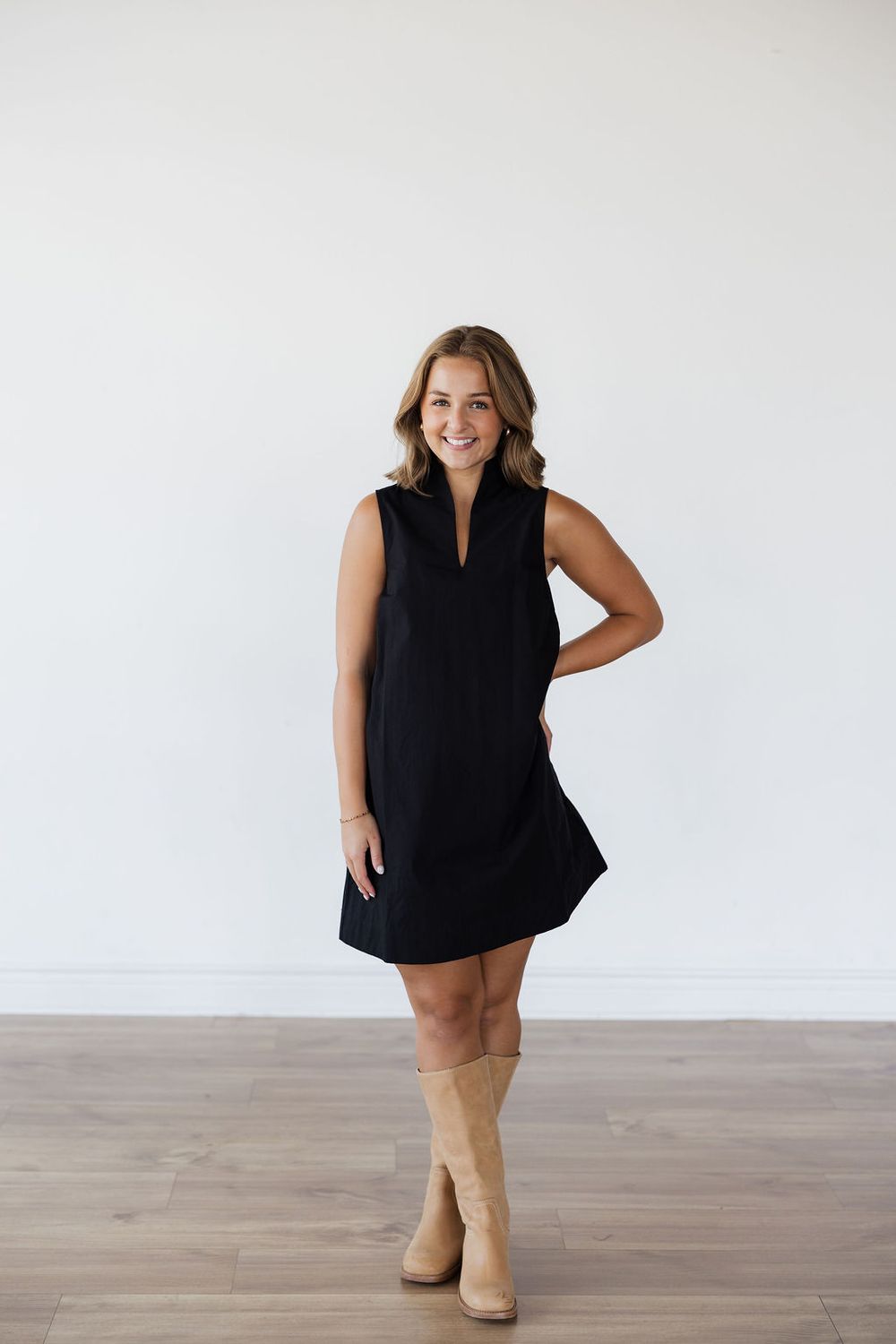 Solid Sleeveless Mini Dress