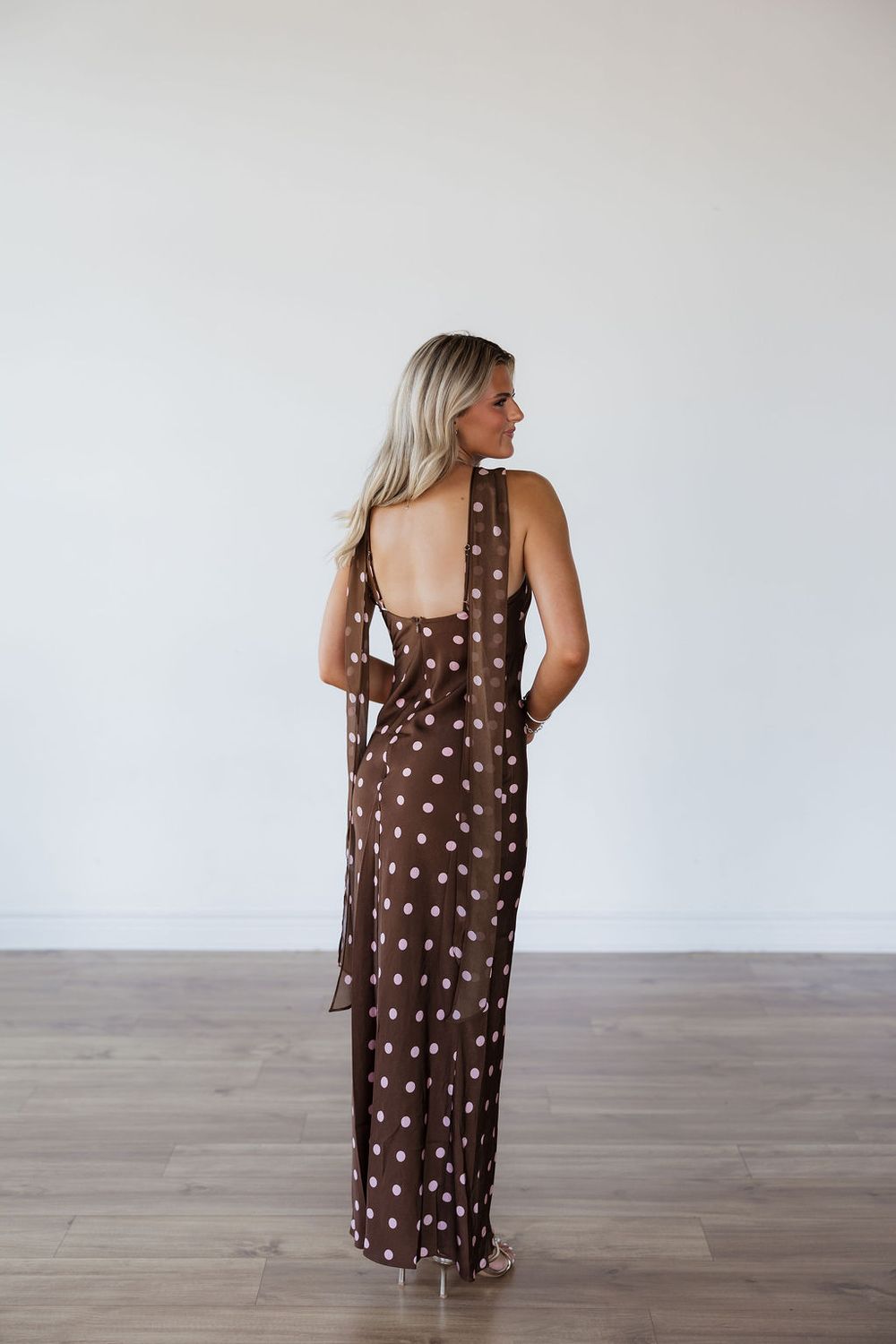 Bias Cut Midi Dress w/ Scarf Detail