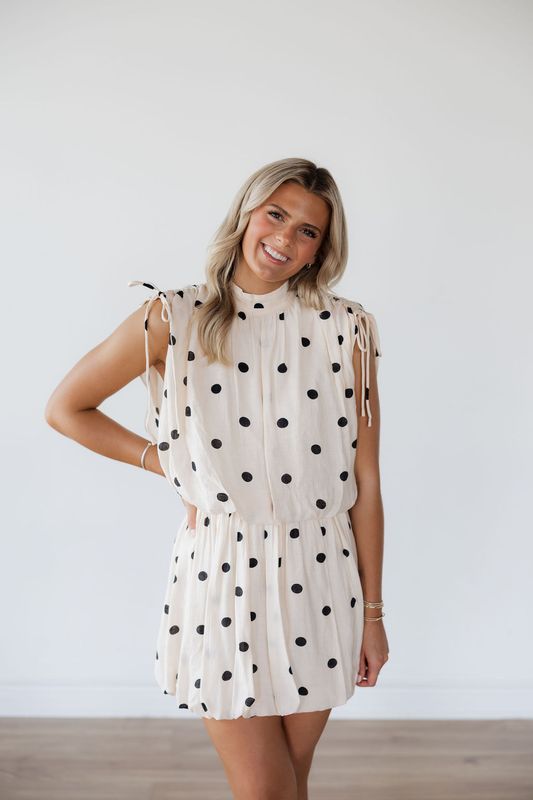 Sleeveless Polka Dot Bubble Mini
