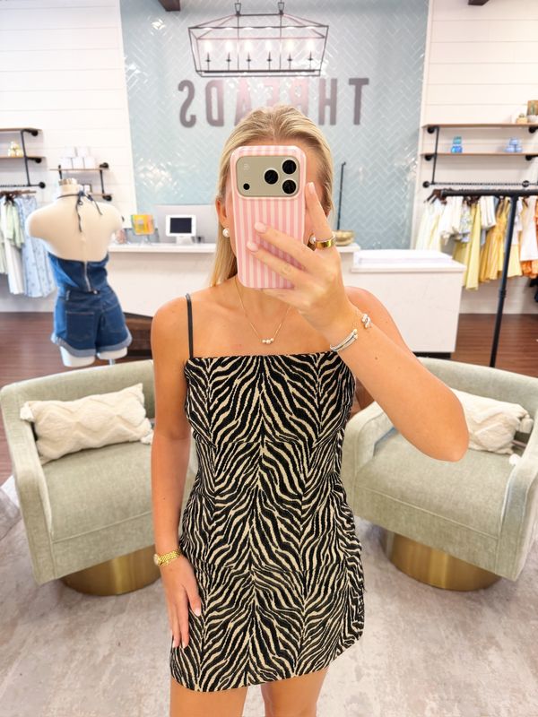 Mini Zebra Print Dress