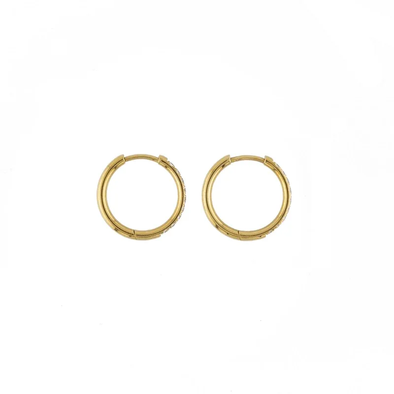 Waterproof 18mm Round Brilliant Hoops