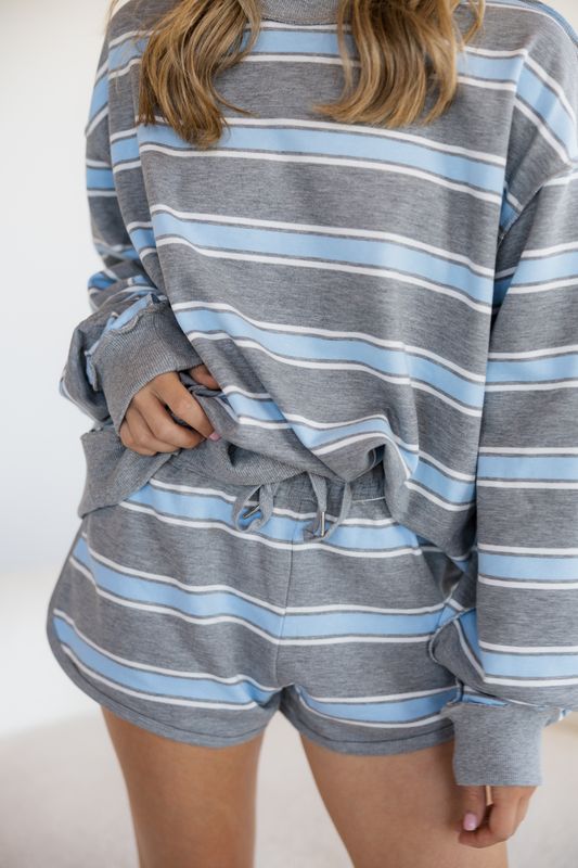 Stripe Drawstring Shorts W/ Pockets