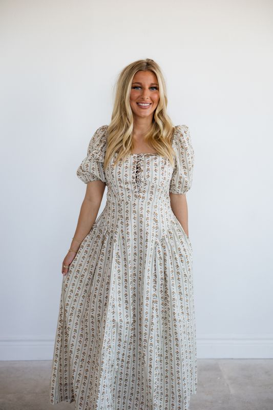 Floral Corset Maxi Dress