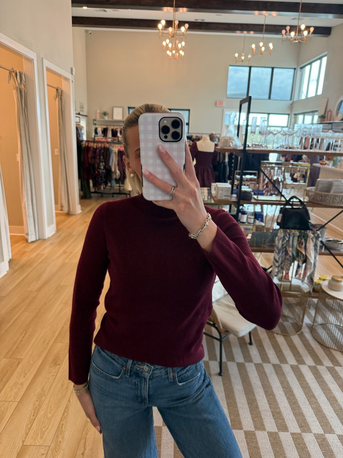 Lightweight Long Sleeve Mock Neck Top