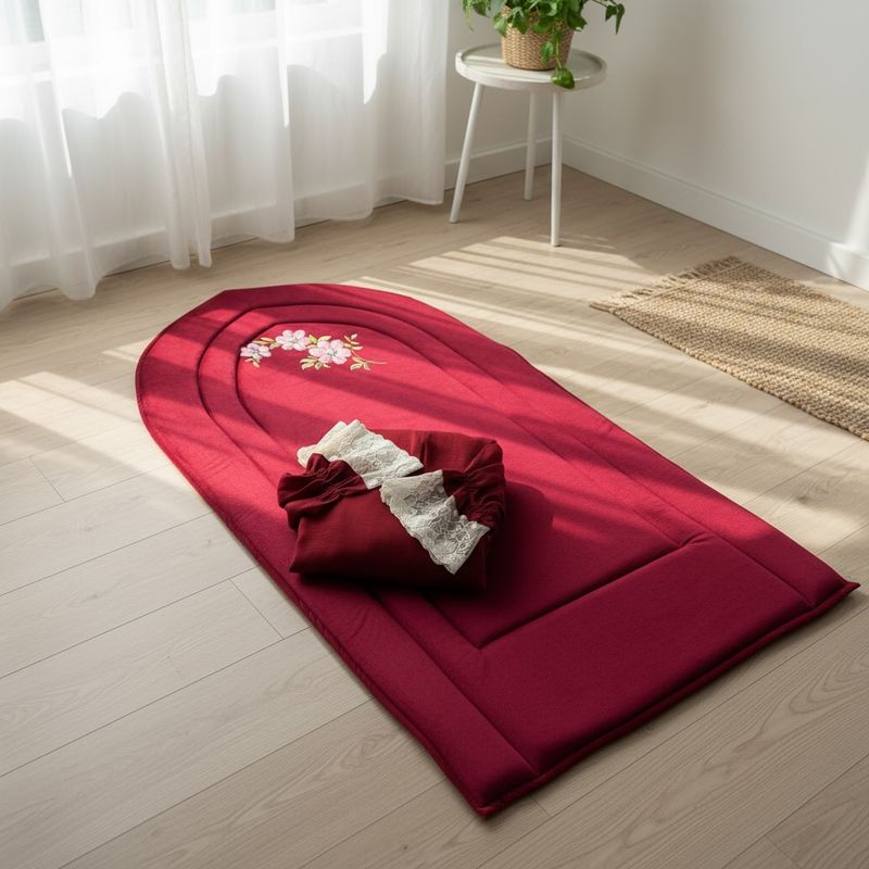 عنابي طقم تطريز