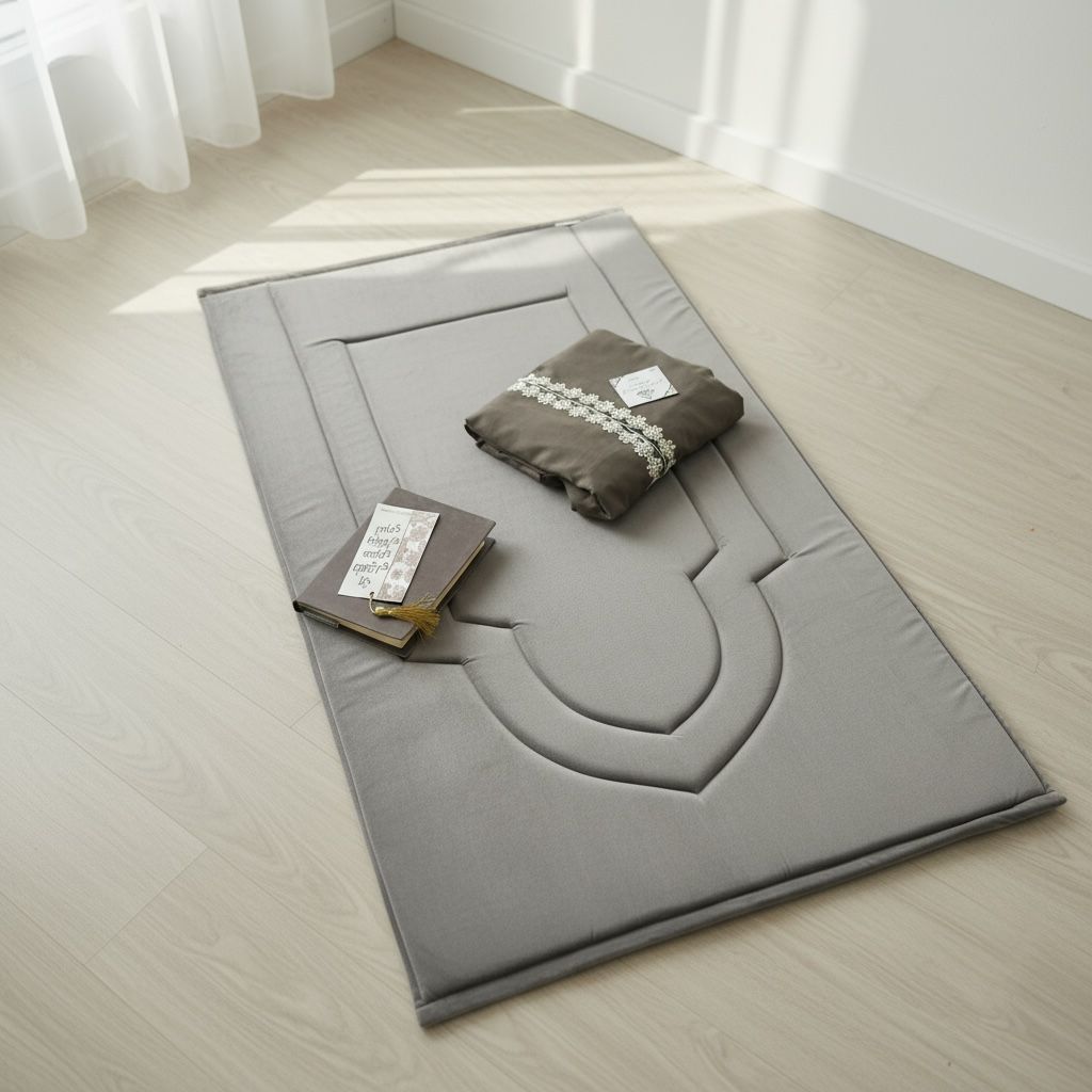 طقم صلاة رصاصي سادة