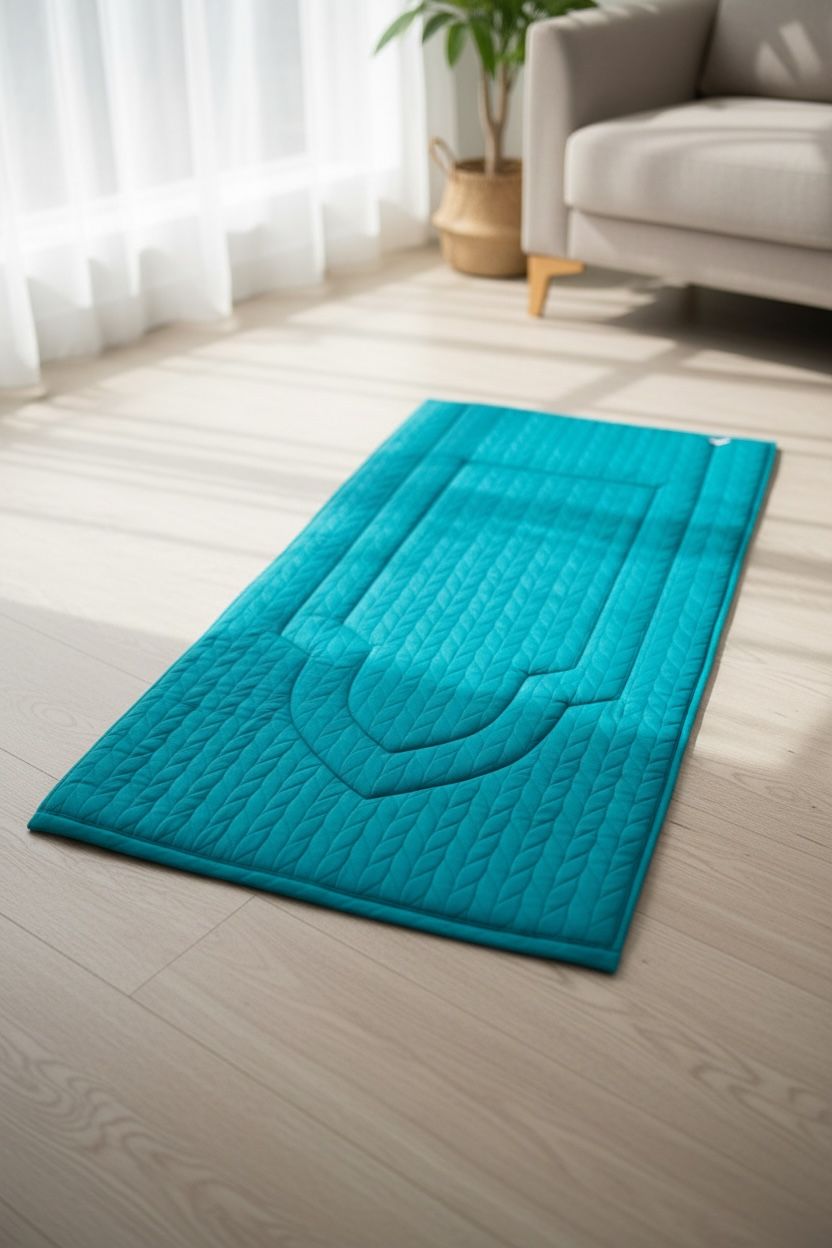 سجادة دبل اسفنج تركوازي