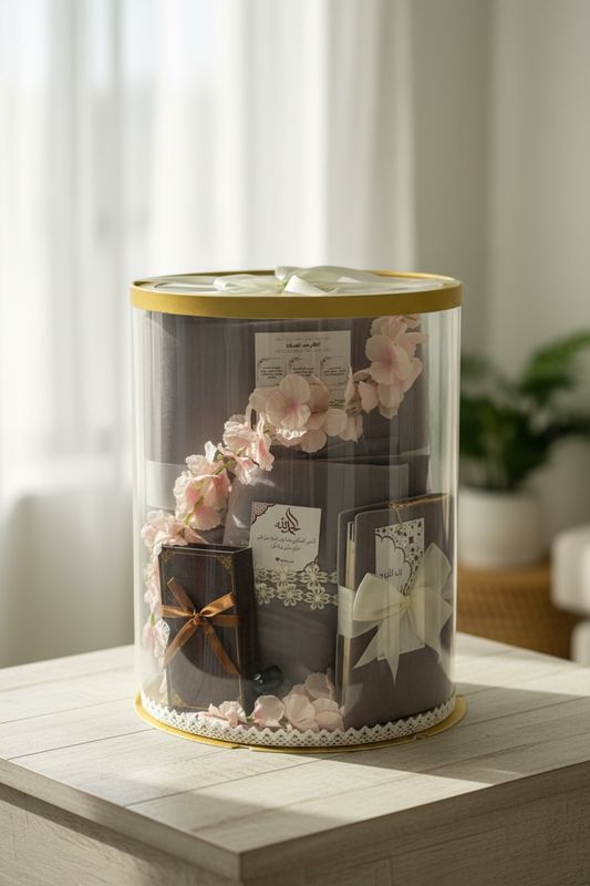 علبة طقم صلاة لون روز قولد