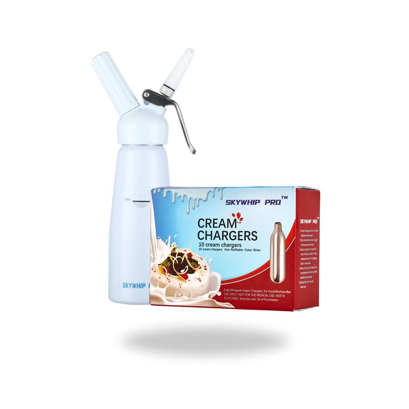 Special Combo: SKYWHIP Ultra Pro+ 8.4g Cream Chargers + 0.5L Whipper