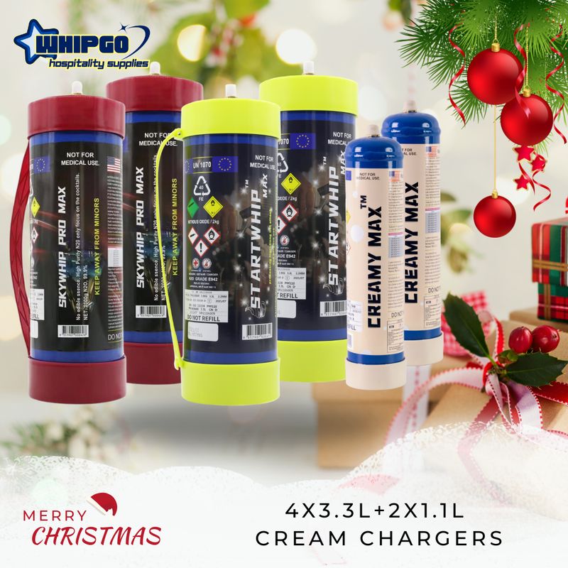 Special Combo: 4 x SKYWHIP PRO MAX/STARTWHIP MAX 3.3L + 2 x CREAMY MAX 660G Cream Chargers