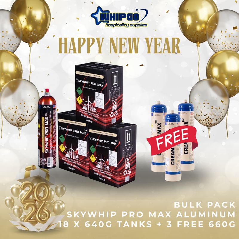 Special：18 x 640g Skywhip Pro Max Aluminum  Cream Chargers + 3 x Free 660g Creamy Max Cream Chargers