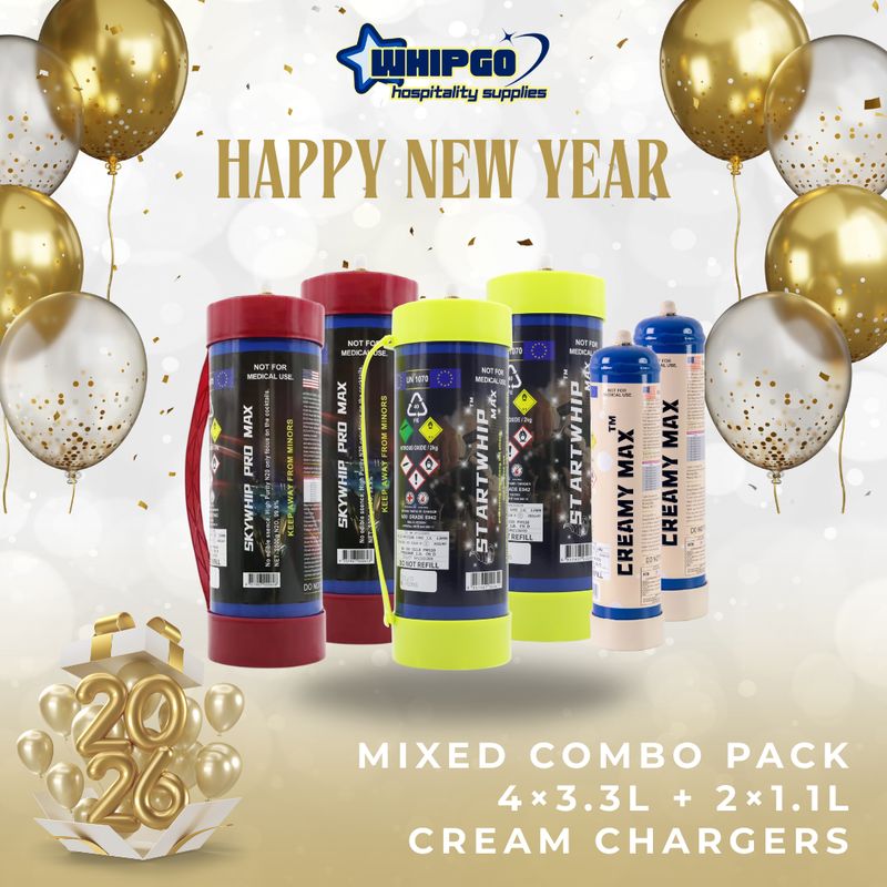 Special Combo: 4 x SKYWHIP PRO MAX/STARTWHIP MAX 3.3L + 2 x CREAMY MAX 660G Cream Chargers