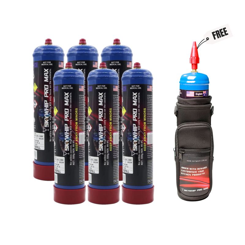 ONLY $178.99: 6 x SKYWHIP PRO MAX 660G Cream Chargers + Free Tank &amp; Bag