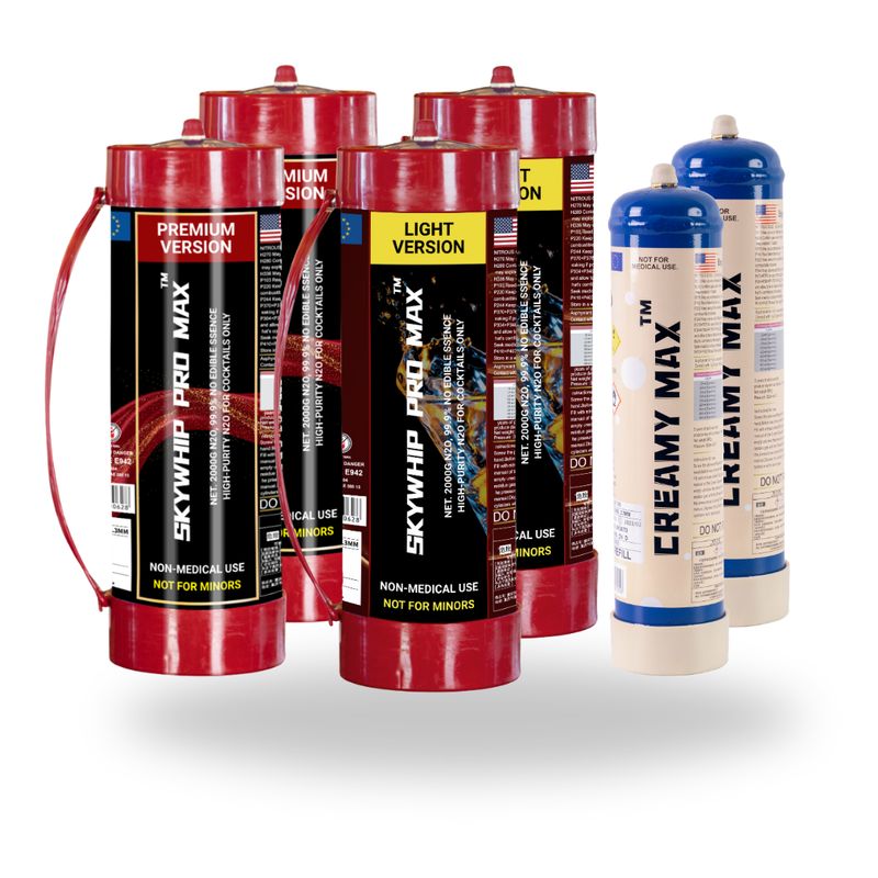 Special Combo: 4 x SKYWHIP PRO MAX Premium /Light 3.3L + 2 x CREAMY MAX 660G Cream Chargers