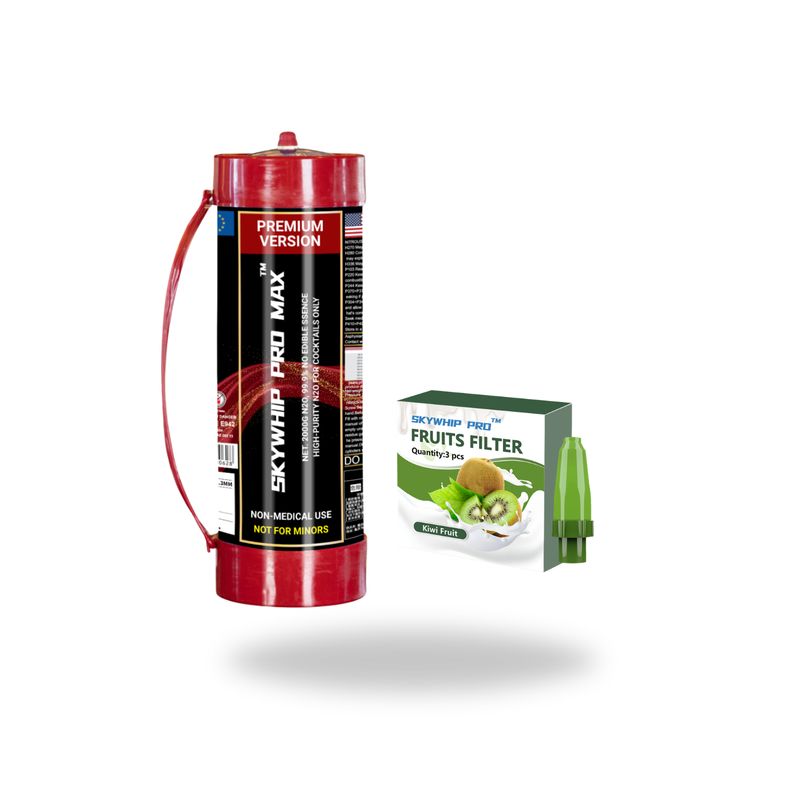 SKYWHIP Pro Max Premium Version 3.3L Cream Chargers + Random Flavored Silent Nozzles Box