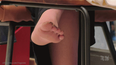 Coffee Shop Nerd Exposed Feet