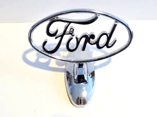 FORD HOOD ORNAMENT 3M SELF STICK ADHESIVE METAL EMBLEM BONNET BADGE NO BOLTS