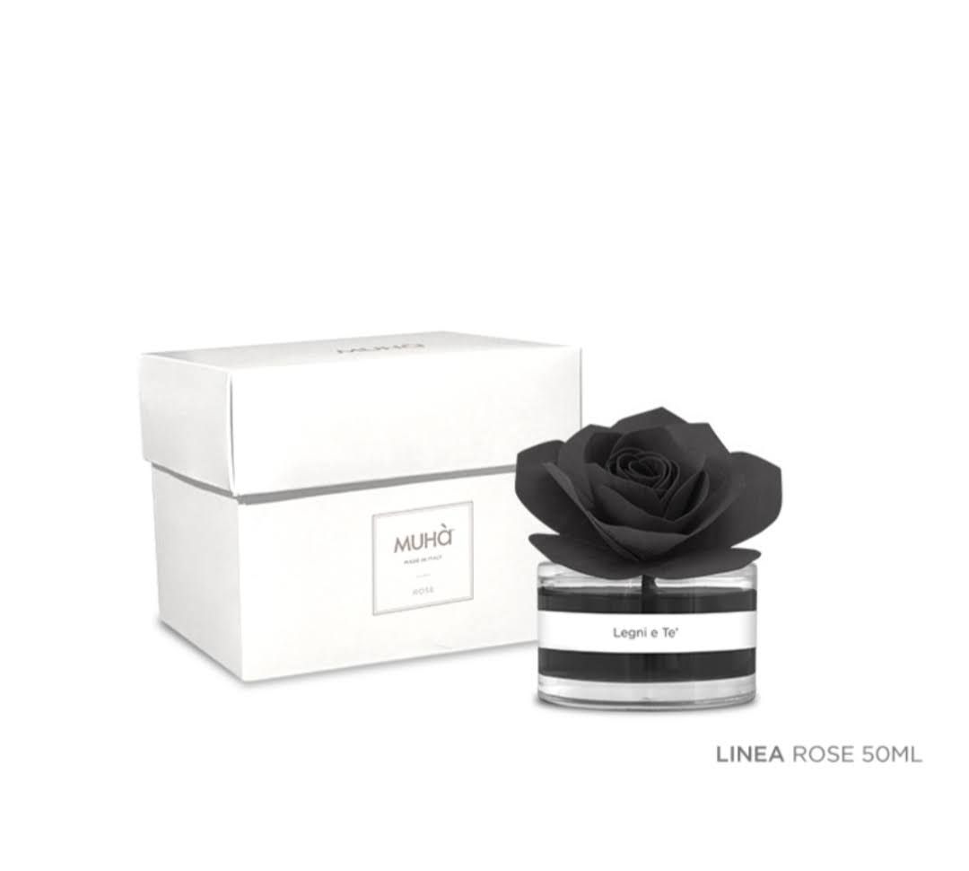 MUHÀ Diffusore Fiore ROSA NERA 50ML LEGNI E THE’