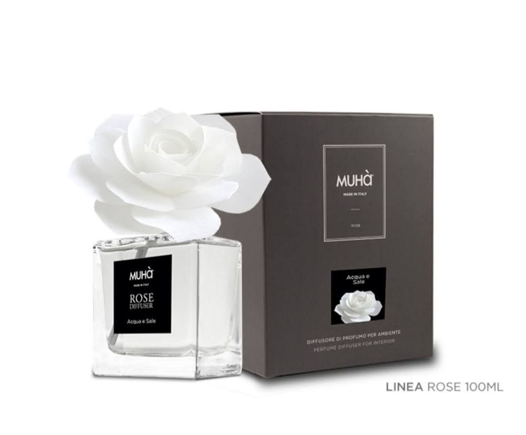 MUHÀ Diffusore Profumatore D'ambiente ROSA BIANCA 100ML ACQUA&amp;SALE