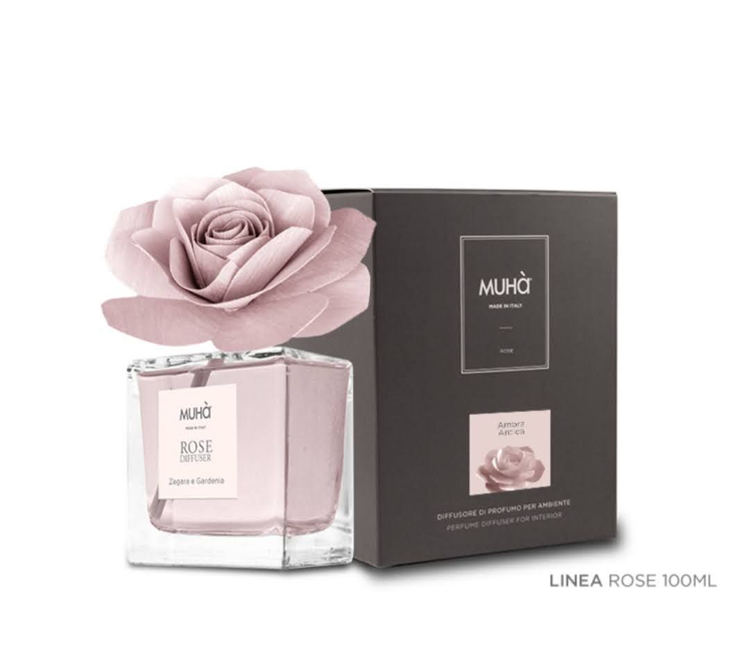 Muhà Profumatore per diffusore Rosa 100ml Ambra antica