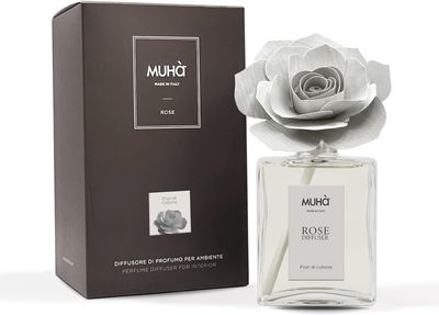 MUHÀ Profumatore d’Ambiente Rose Fiori di Cotone Rosa Grigia 200ML