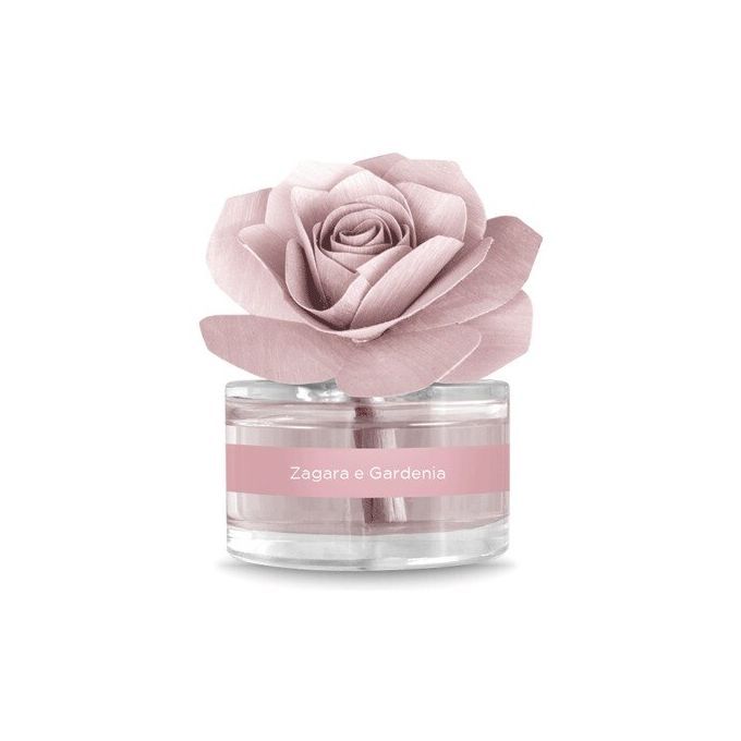 MUHÀ Diffusore Profumatore D&#39;ambiente Flower Diffuser Rosa 50ML - Fragranza Ambra Antica per Atmosfere Calde e Accoglienti