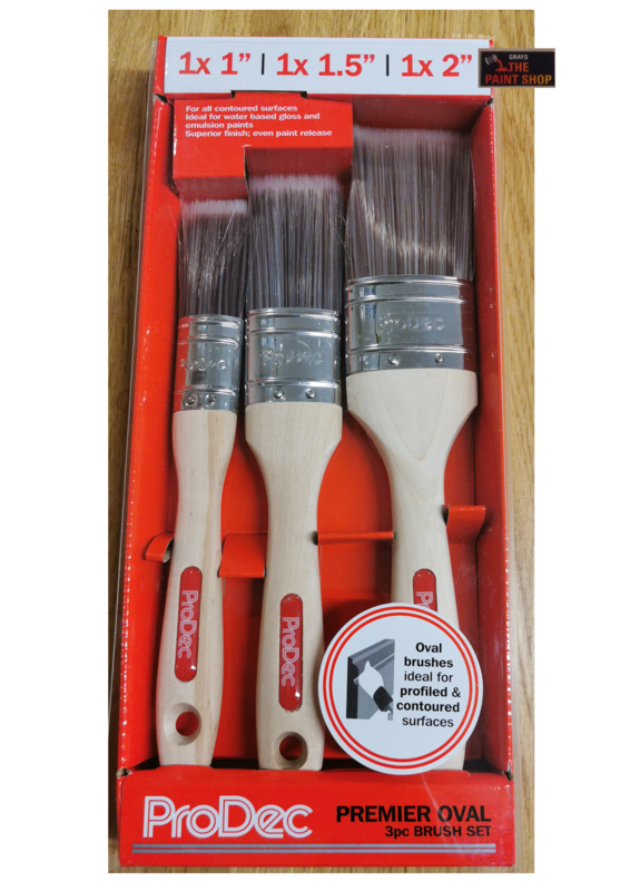 Prodec Premier Oval 3 Brush Set - 1 x 1", 1 x 1.5" & 1x 2"