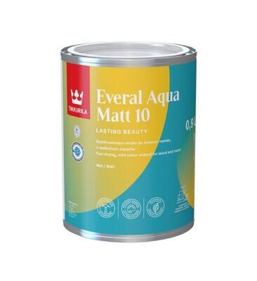 Tikkurila Everal Aqua 10 Matt 2.7L White - CLICK FOR BULK BUY DISCOUNTS