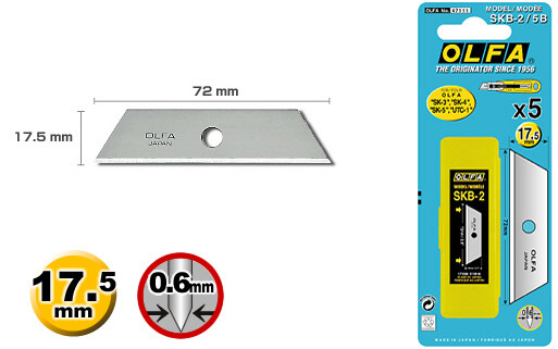 OLFA SKB25B Trapezoid Utility Blade Replacement Blades for UTC-1 Pack of 5