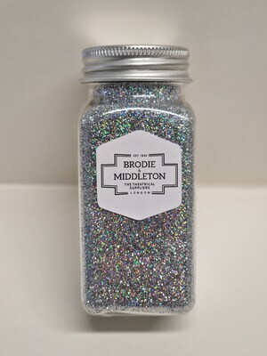 Brodie & Middleton Plastic Glitter Holographic Silver 100g