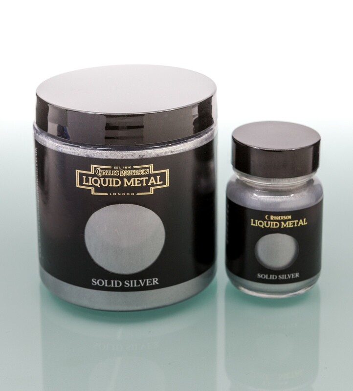C Roberson liquid Metal Paint Solid Silver 30ml