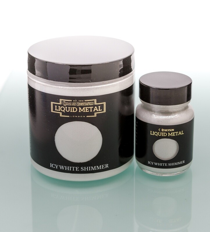 C Roberson liquid Metal Paint Icy White shimmer 30ml