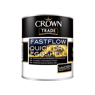 Crown Trade Fast Flow Quick Dry Eggshell 1L White