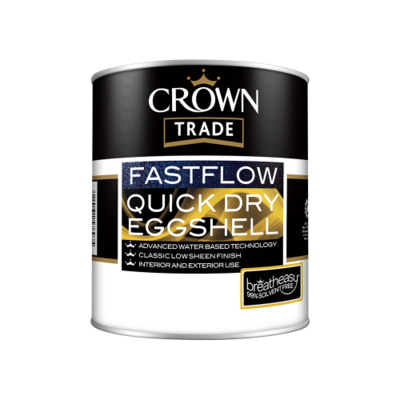 Crown Trade Fast Flow Quick Dry Eggshell 2.5L White