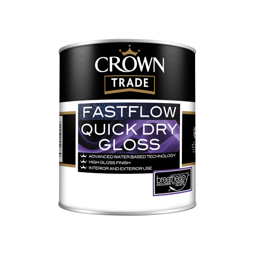 Crown Trade Fast Flow Quick Dry Gloss 1L White