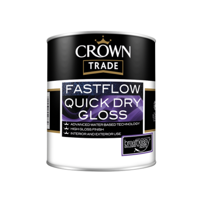 Crown Trade Fast Flow Quick Dry Gloss 1L White