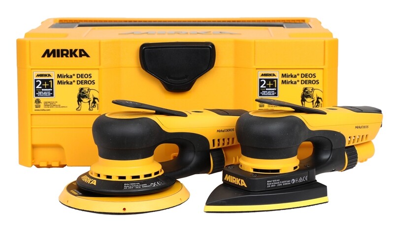 Mirka Deros 150mm and Deos Delta in Case Twin Sanding Kit
