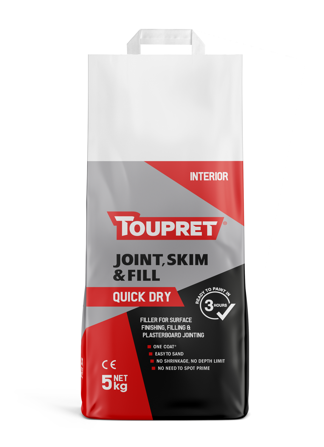 Toupret Quick Dry Joint Skim And Fill Interior Powdered Filler 5Kg to 10Kg